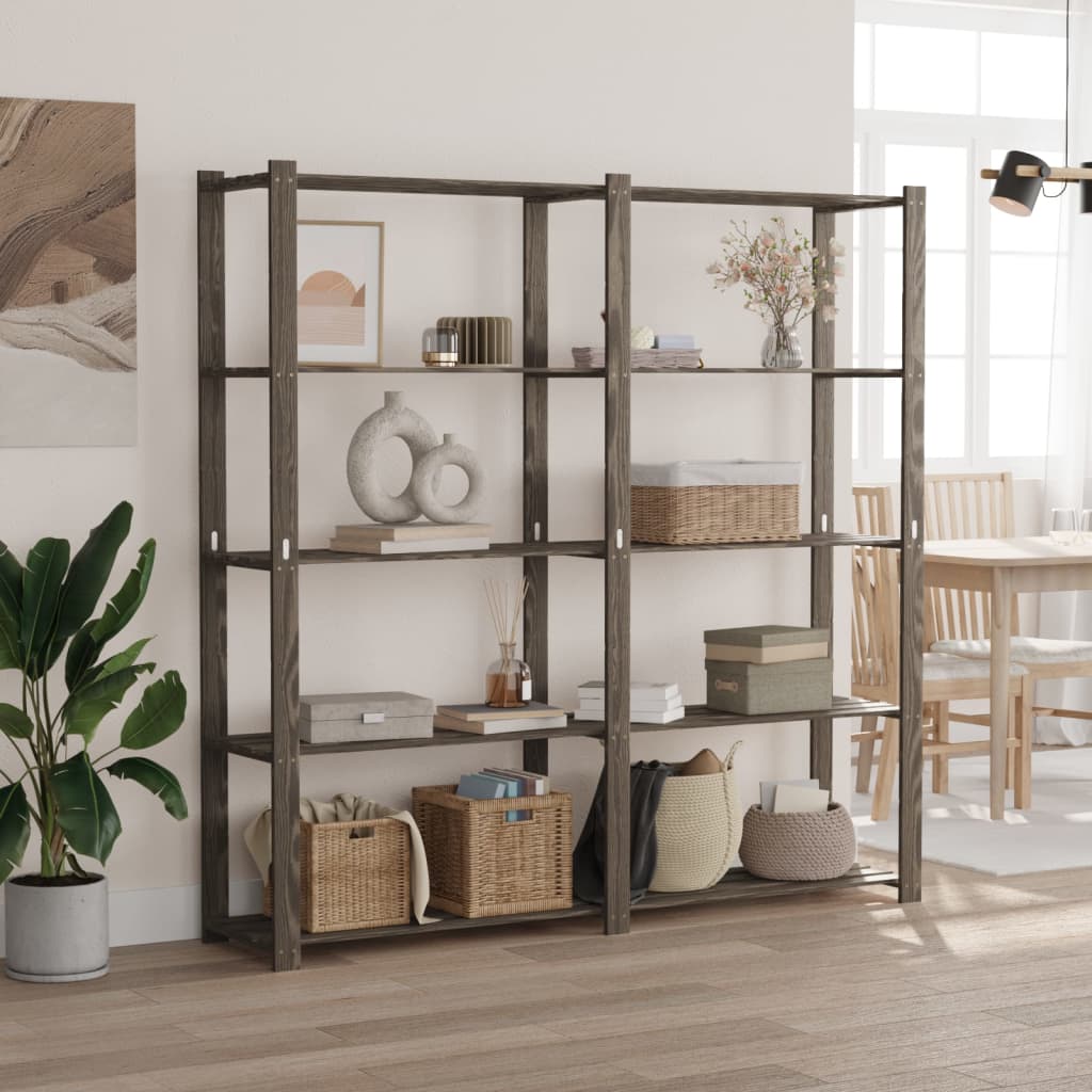 Support de rangement à 5 niveaux gris 170x38x170 cm bois de pin - XIOS