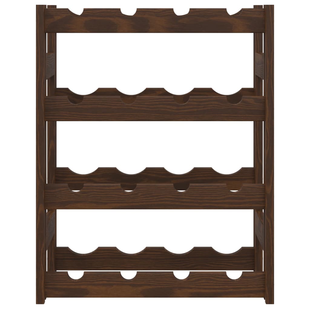 Casier à bouteilles pour 16 bouteilles marron bois pin solide - XIOS