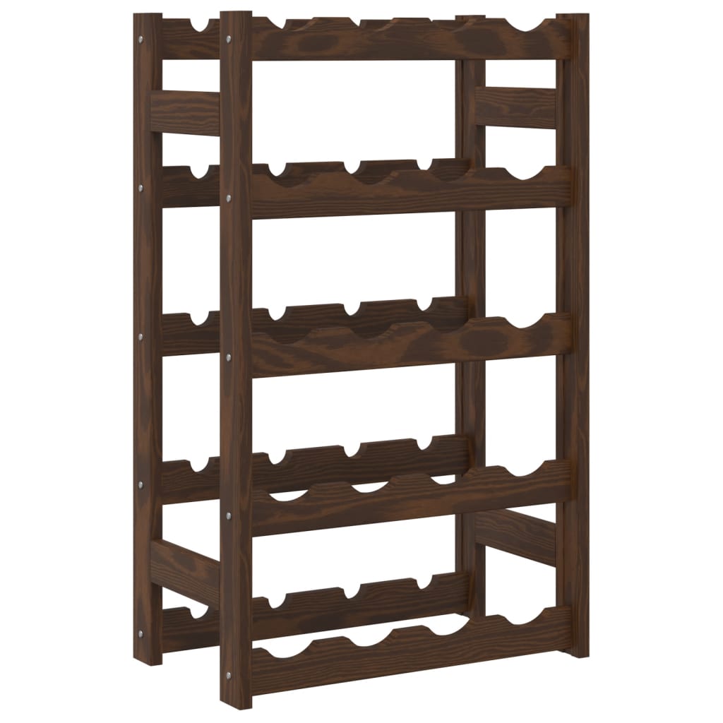 Casier à bouteilles pour 20 bouteilles marron bois pin solide - XIOS