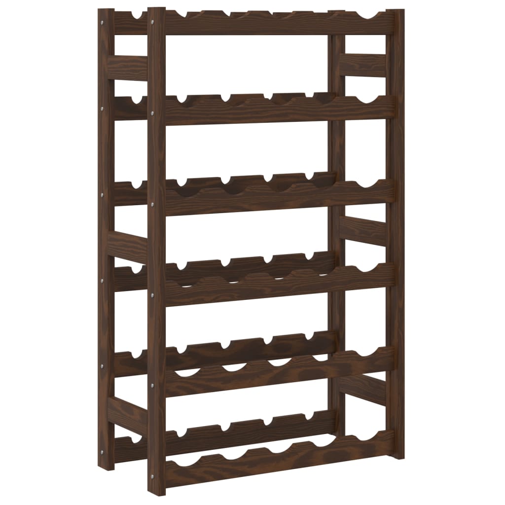 Casier à bouteilles pour 30 bouteilles marron bois pin solide - XIOS