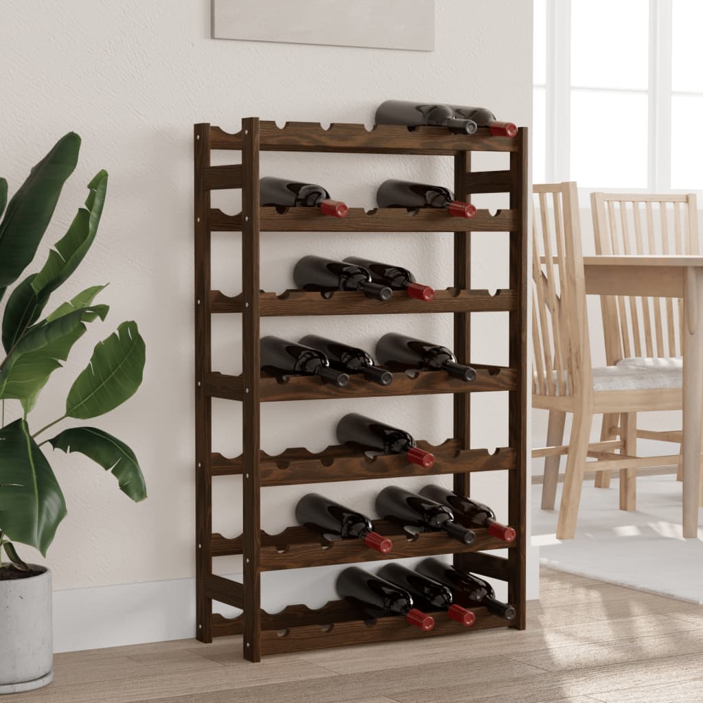 Casier à bouteilles pour 42 bouteilles marron bois pin solide - XIOS