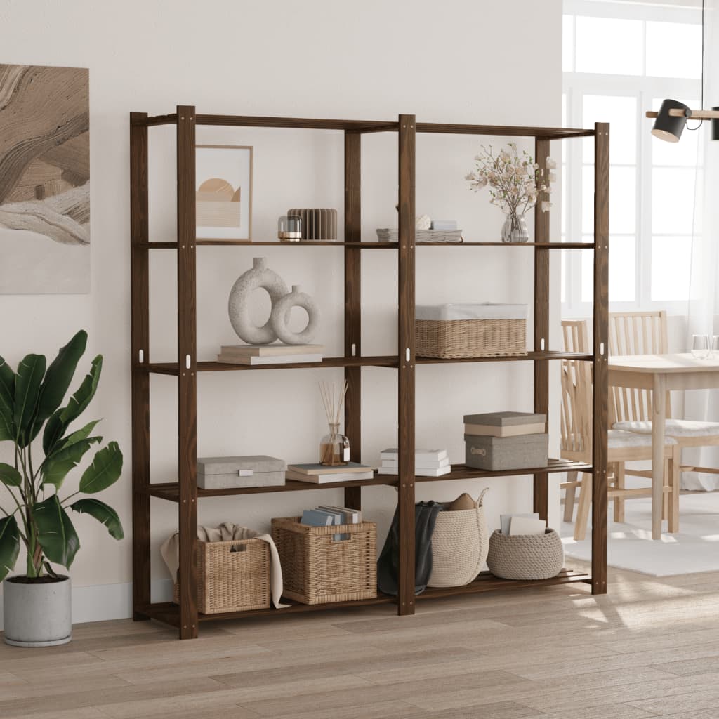 Support de rangement à 5 niveaux marron 170x38x170 cm bois pin - XIOS