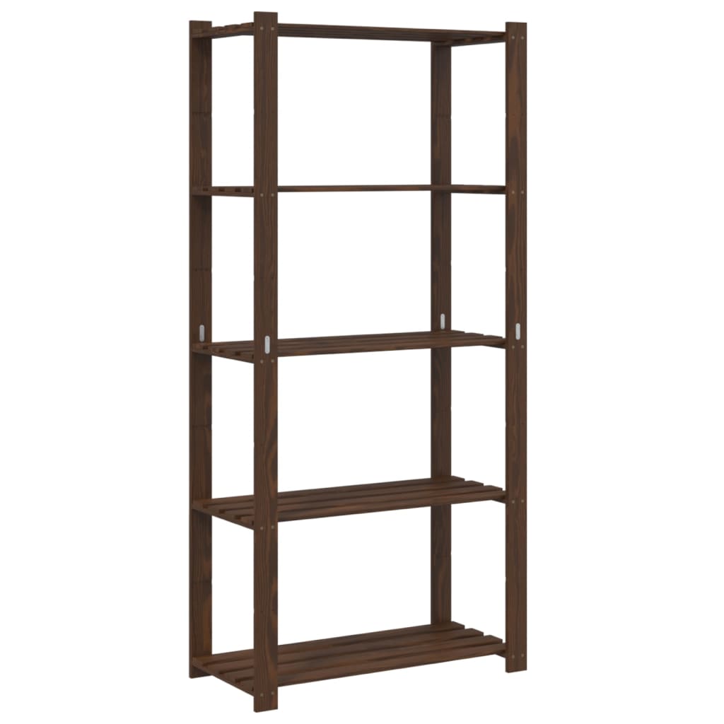 Support de rangement à 5 niveaux marron 80x38x170 cm bois pin - XIOS