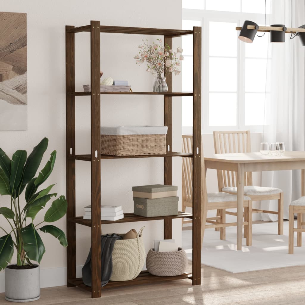 Support de rangement à 5 niveaux marron 80x38x170 cm bois pin - XIOS