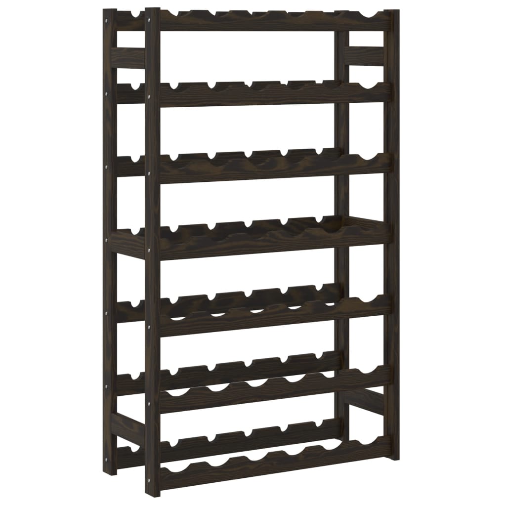 Casier à bouteilles pour 42 bouteilles noir bois pin solide - XIOS