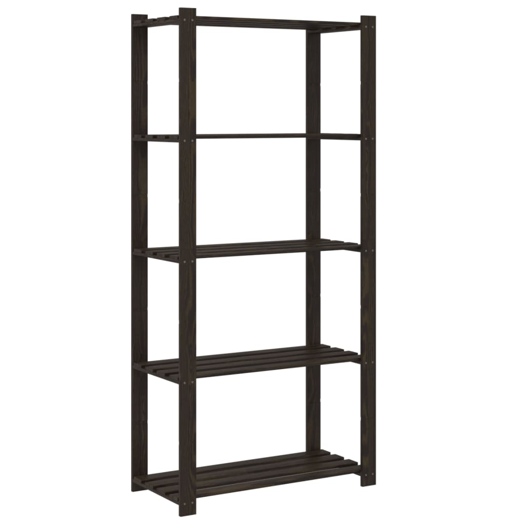 Support de rangement à 5 niveaux noir 80x38x170 cm bois pin - XIOS