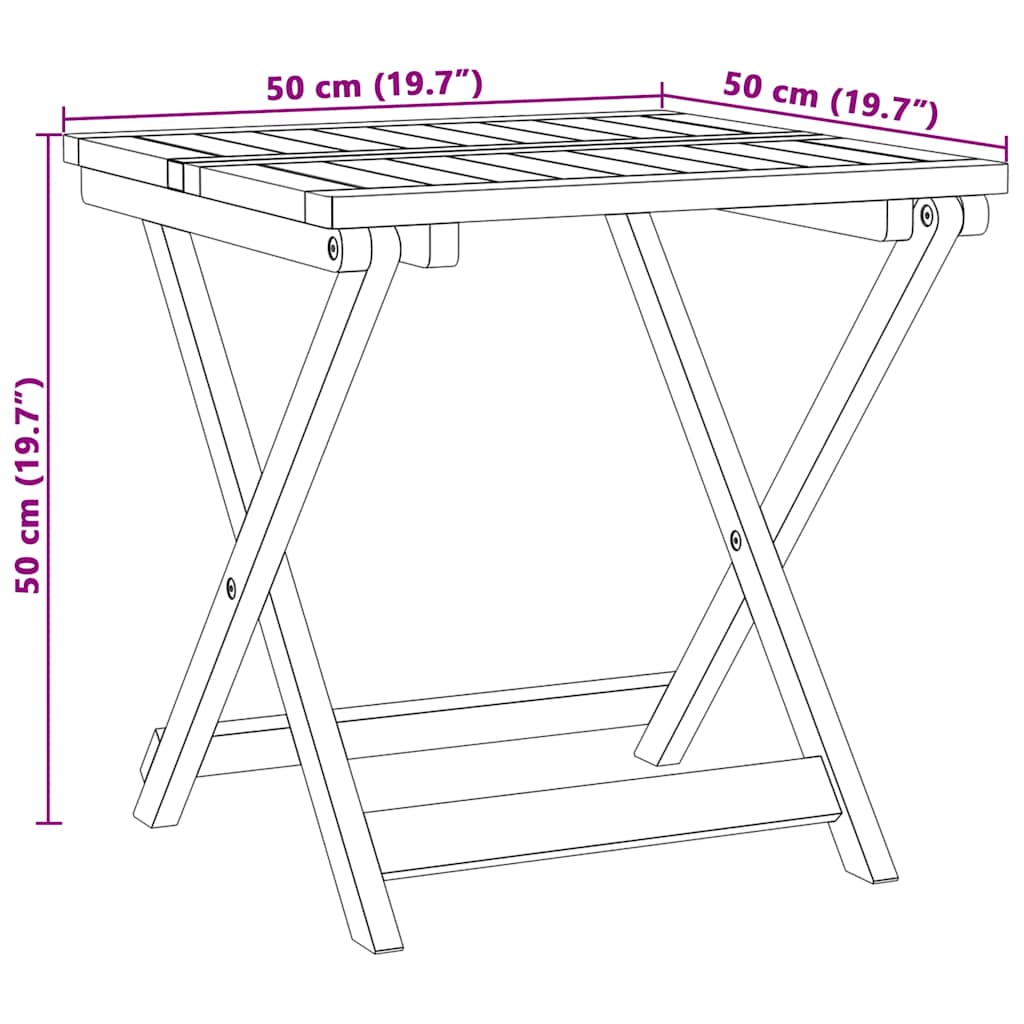 Ensemble à manger de jardin pliable 3 pcs bois d'acacia massif
