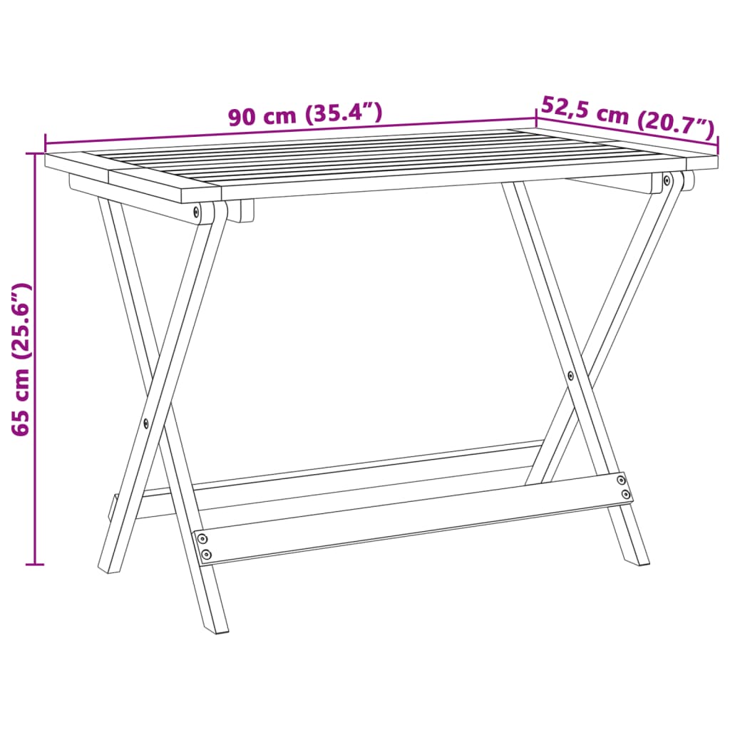 Ensemble à manger de jardin pliable 5 pcs bois massif d’acacia