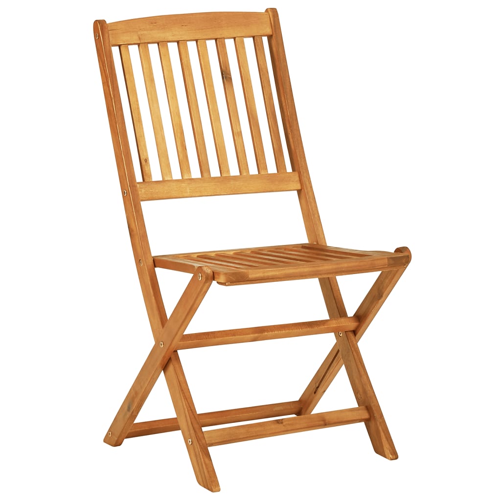 Ensemble à manger de jardin pliable 3 pcs bois d'acacia massif