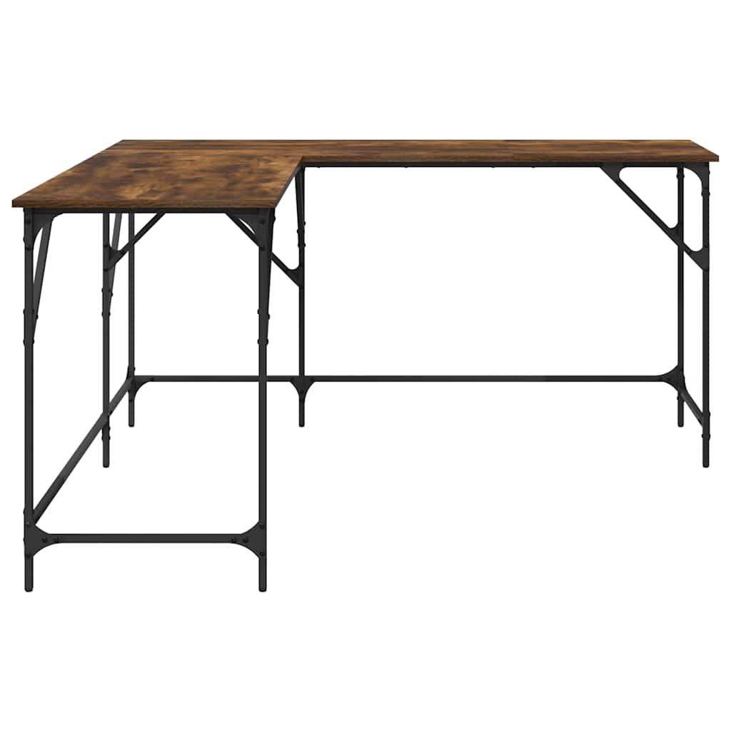 Bureau chêne fumé 149x149x75 cm bois d'ingénierie - XIOS