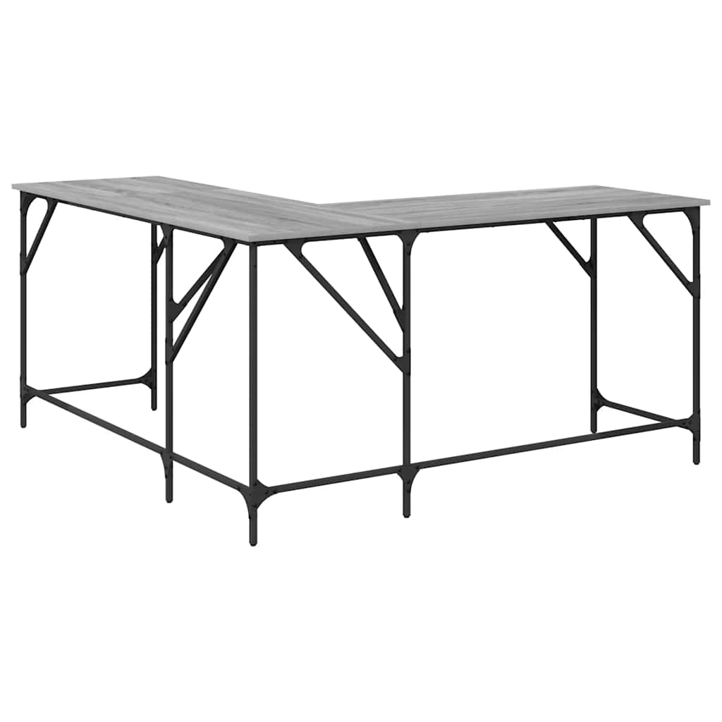 Bureau sonoma gris 149x149x75 cm bois d'ingénierie - XIOS