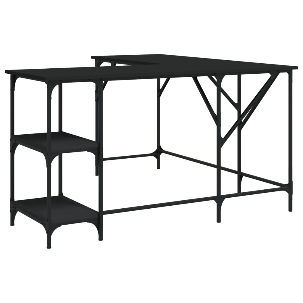 Bureau noir 139x139x75 cm bois d'ingénierie Bureaux vidaXL