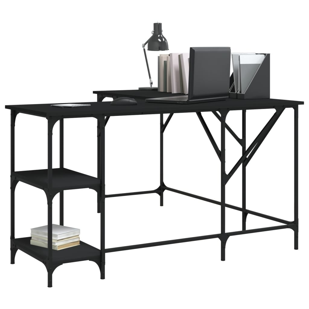 Bureau noir 139x139x75 cm bois d'ingénierie Bureaux vidaXL