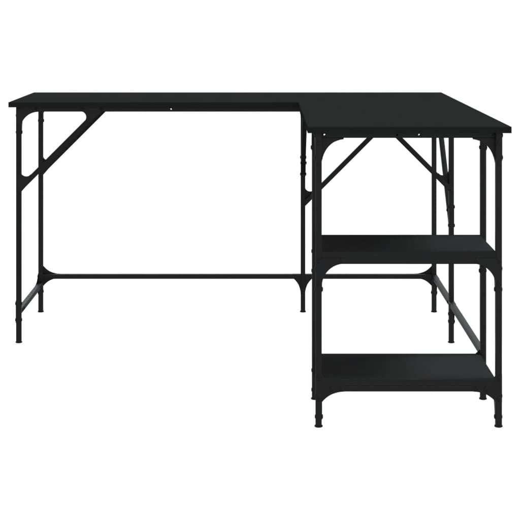 Bureau noir 139x139x75 cm bois d'ingénierie Bureaux vidaXL