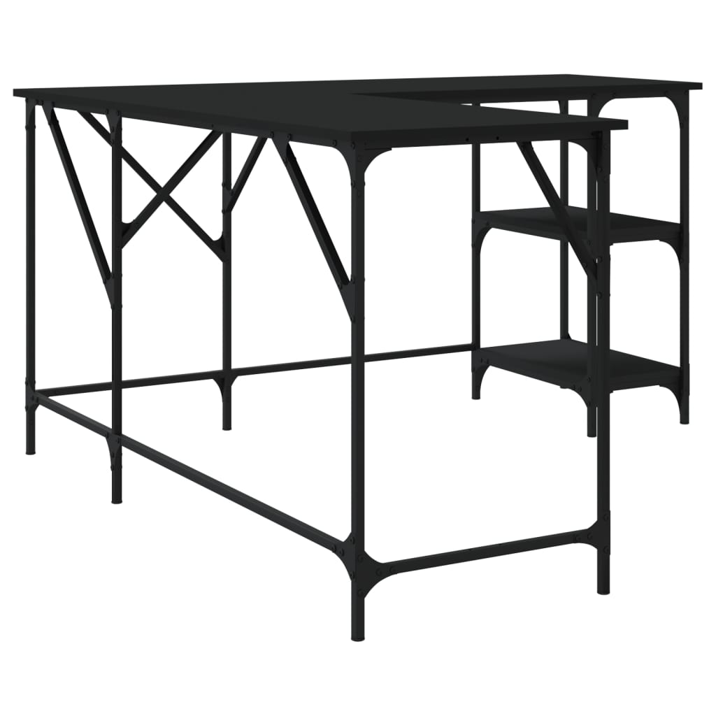 Bureau noir 139x139x75 cm bois d'ingénierie Bureaux vidaXL