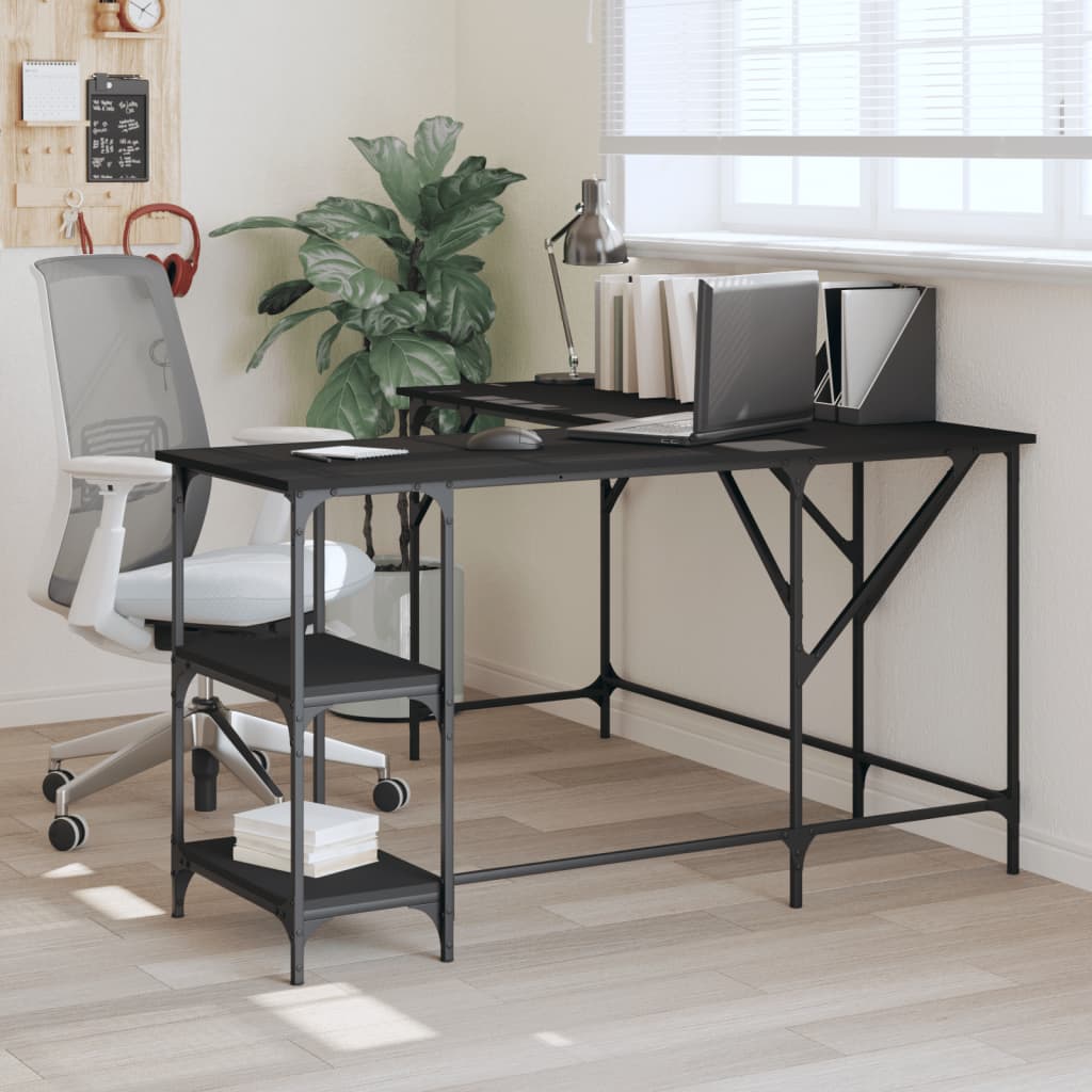 Bureau noir 139x139x75 cm bois d'ingénierie Bureaux vidaXL