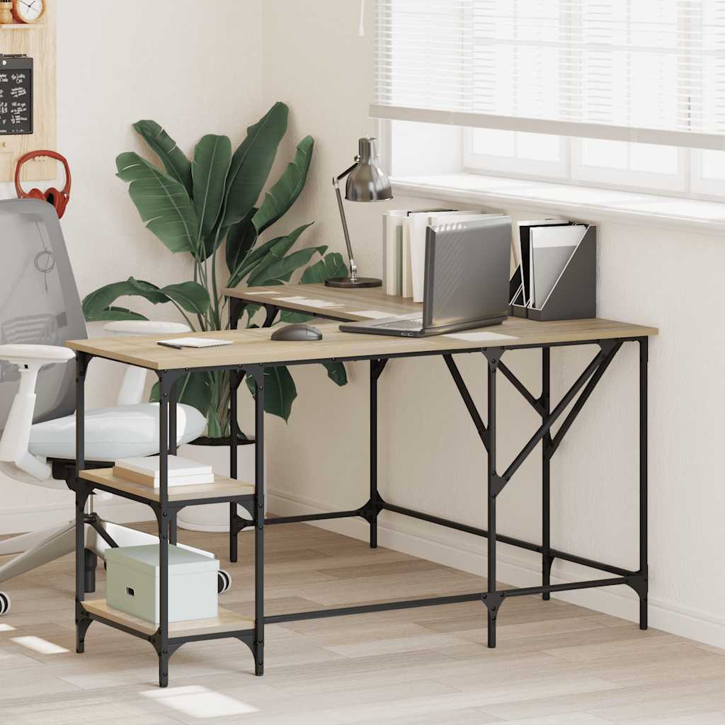 Bureau chêne sonoma 139x139x75 cm bois d'ingénierie - XIOS