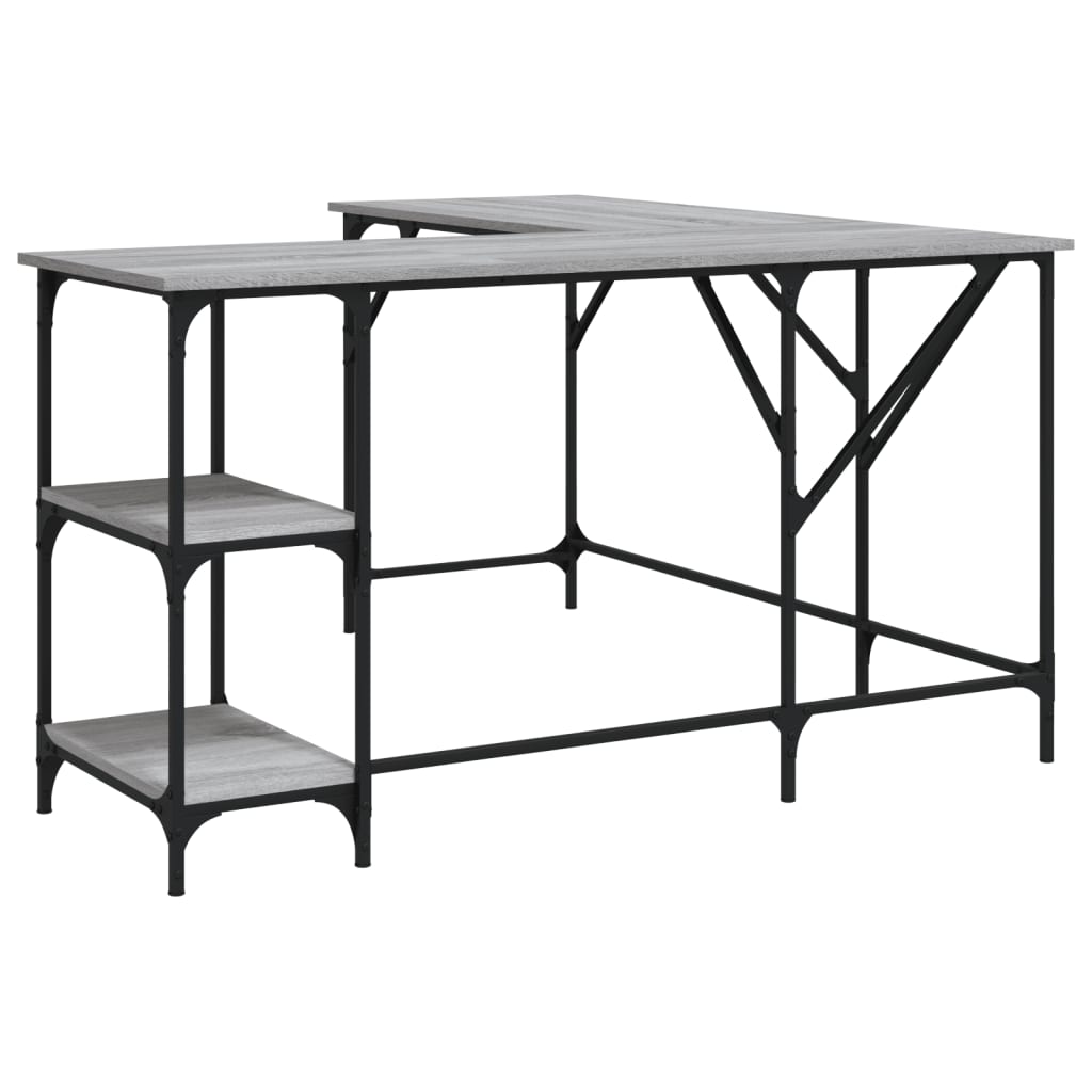 Bureau sonoma gris 139x139x75 cm bois d'ingénierie Bureaux vidaXL