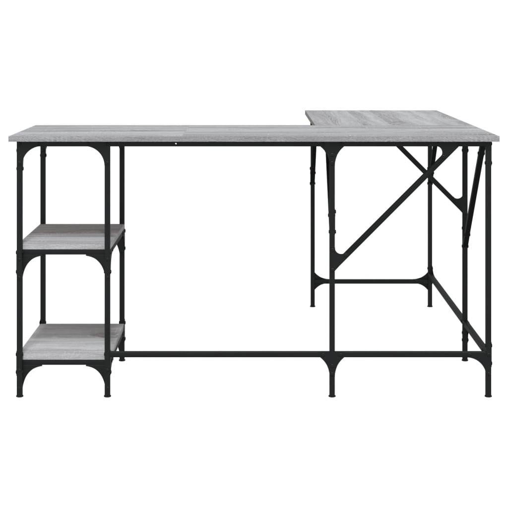 Bureau sonoma gris 139x139x75 cm bois d'ingénierie Bureaux vidaXL