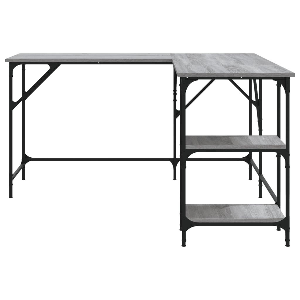 Bureau sonoma gris 139x139x75 cm bois d'ingénierie Bureaux vidaXL