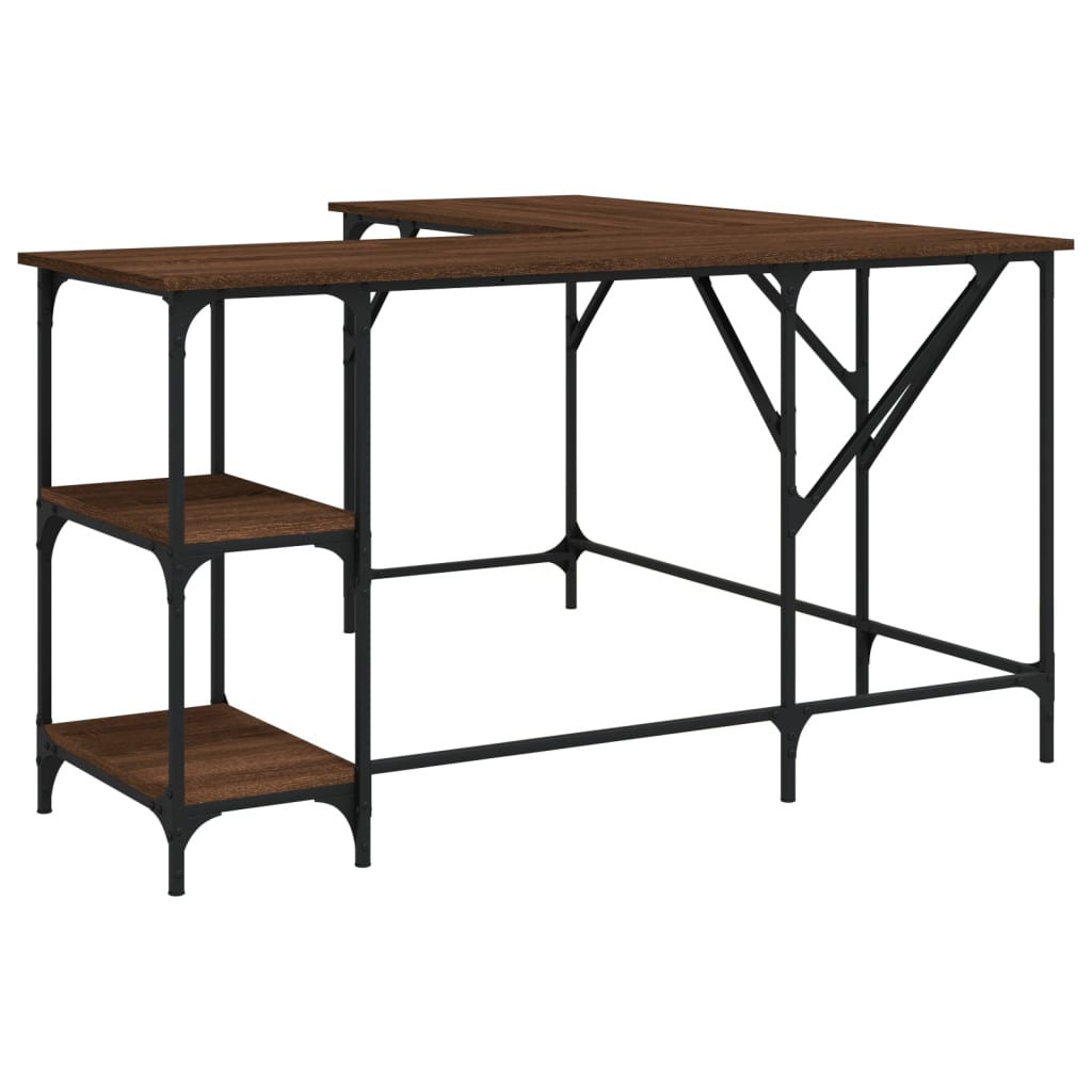 Bureau chêne marron 139x139x75 cm bois d'ingénierie Bureaux vidaXL