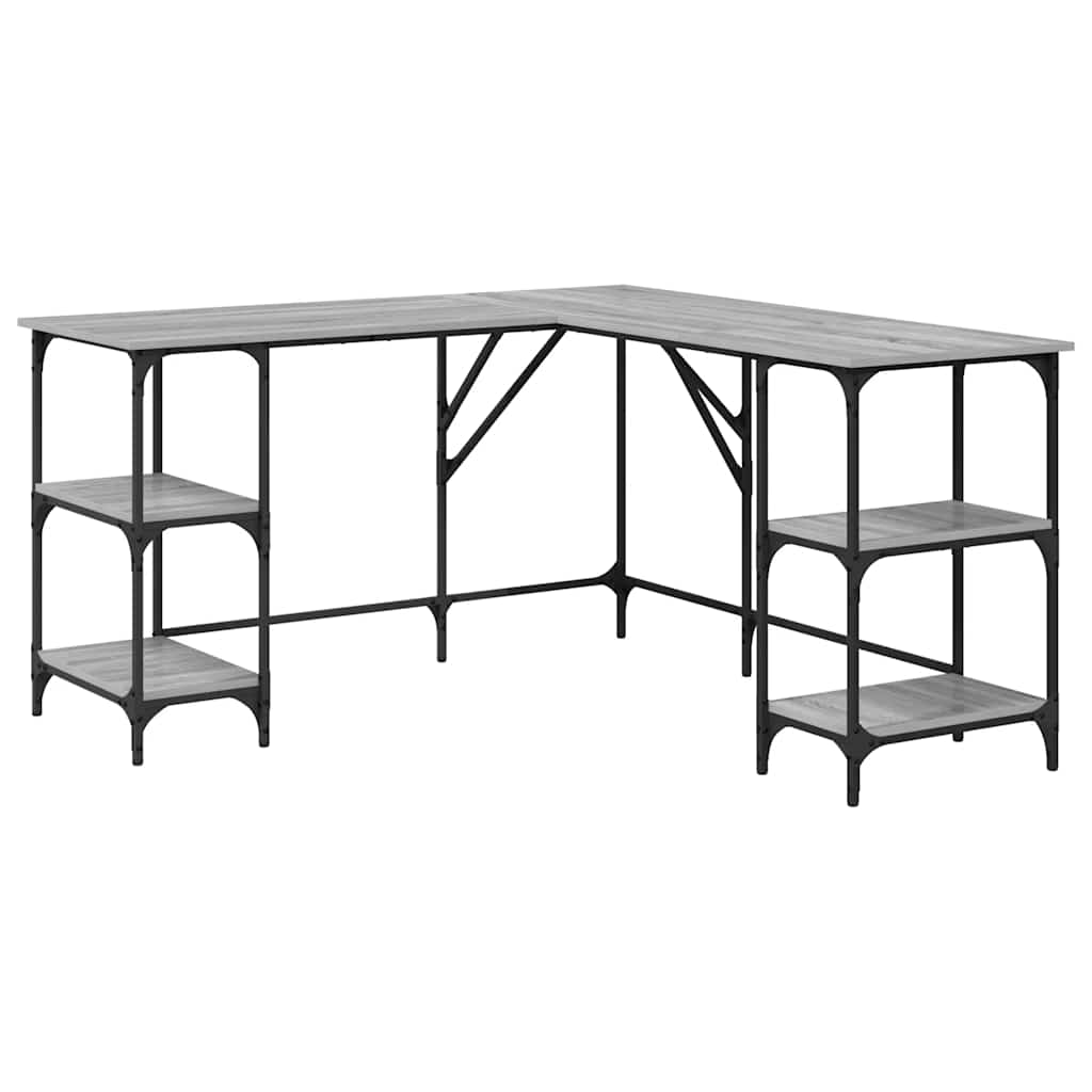 Bureau sonoma gris 139x139x75 cm bois d'ingénierie - XIOS