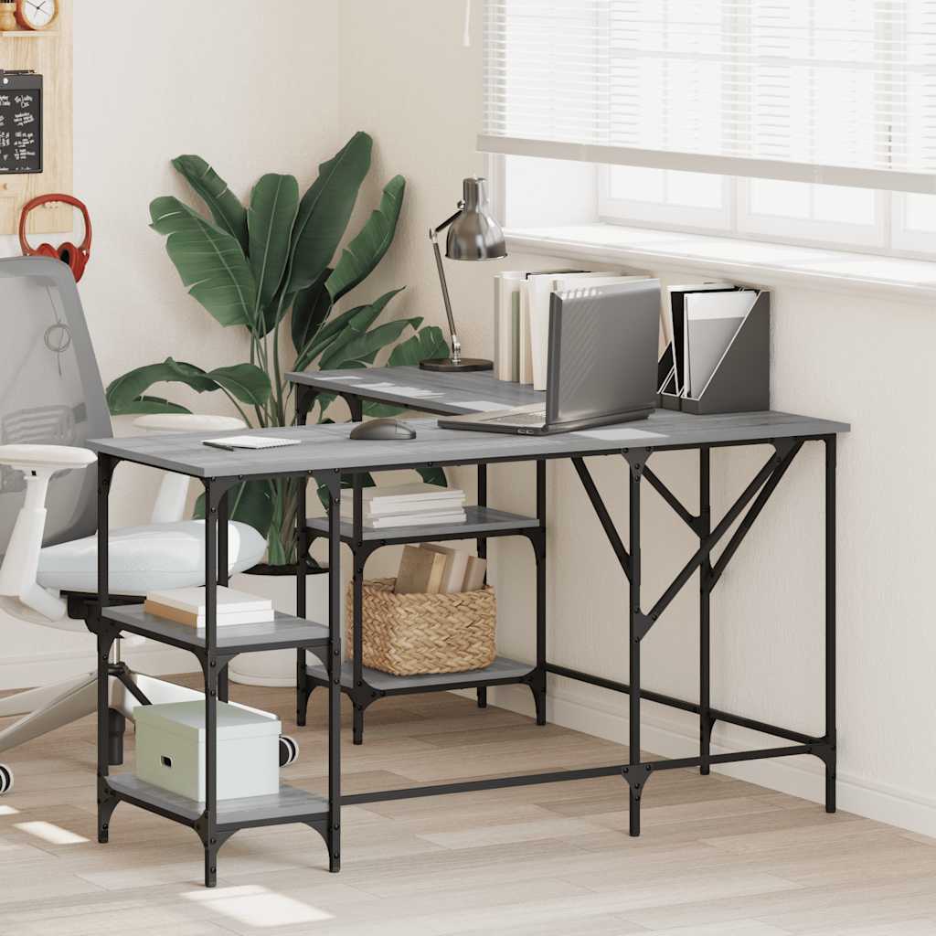 Bureau sonoma gris 139x139x75 cm bois d'ingénierie - XIOS