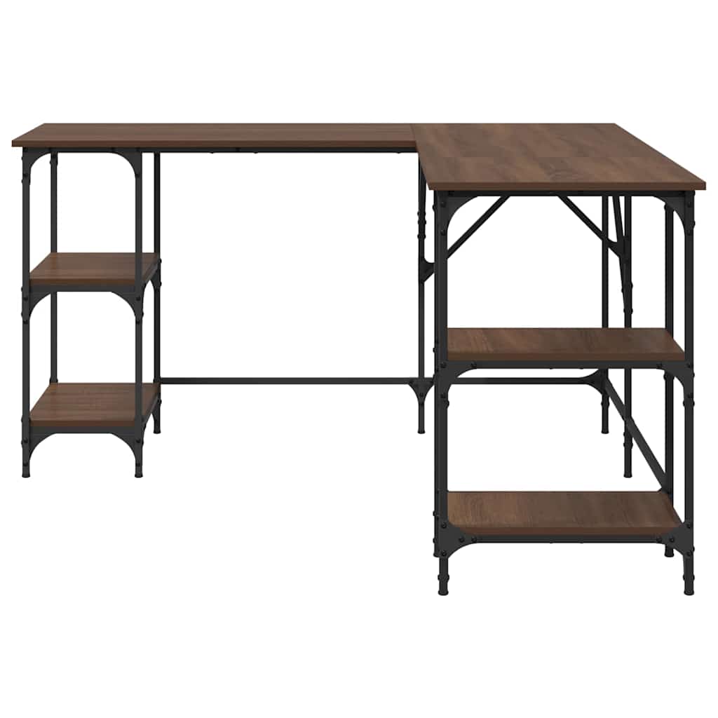 Bureau chêne marron 139x139x75 cm bois d'ingénierie - XIOS