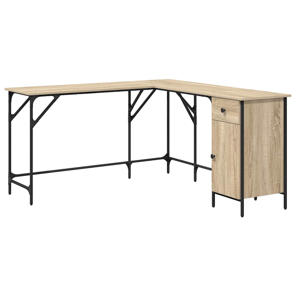 Bureau chêne sonoma 141x141x75 cm bois d'ingénierie - XIOS