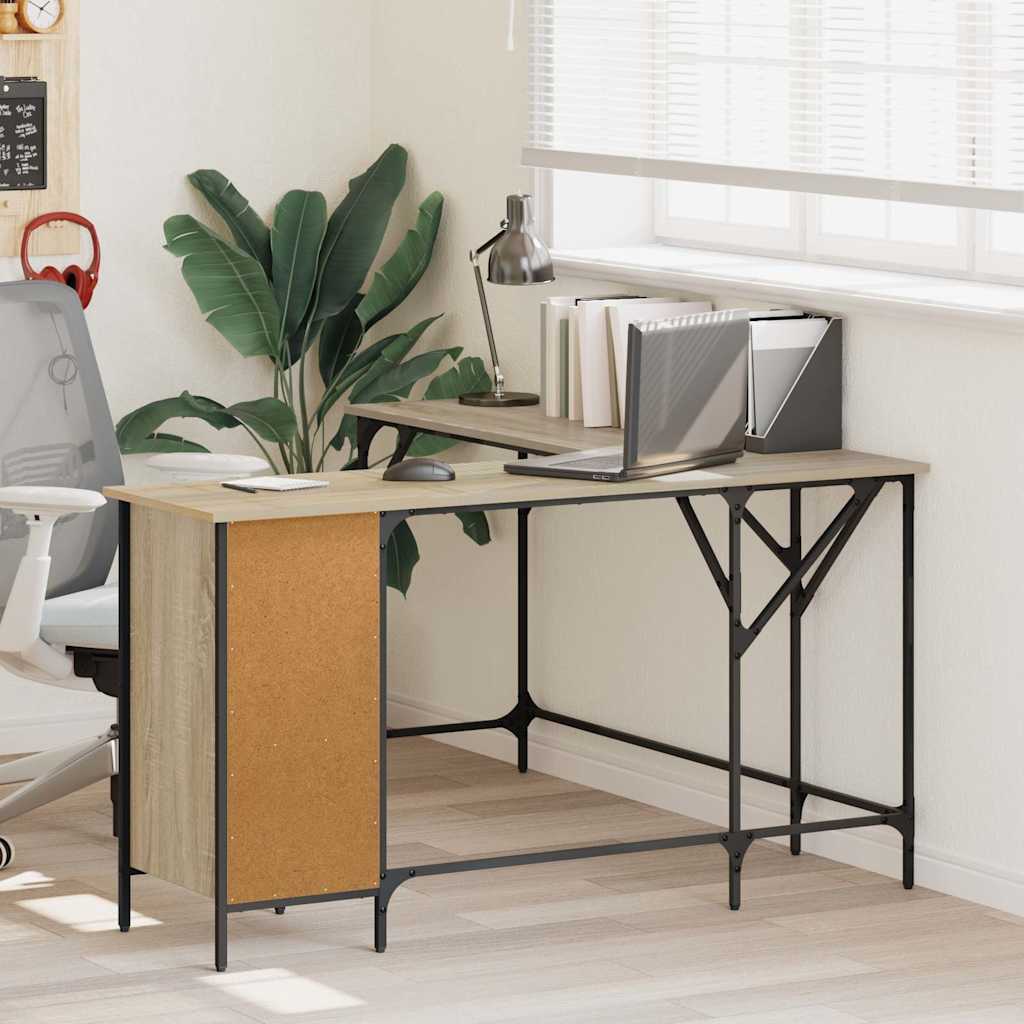 Bureau chêne sonoma 141x141x75 cm bois d'ingénierie - XIOS