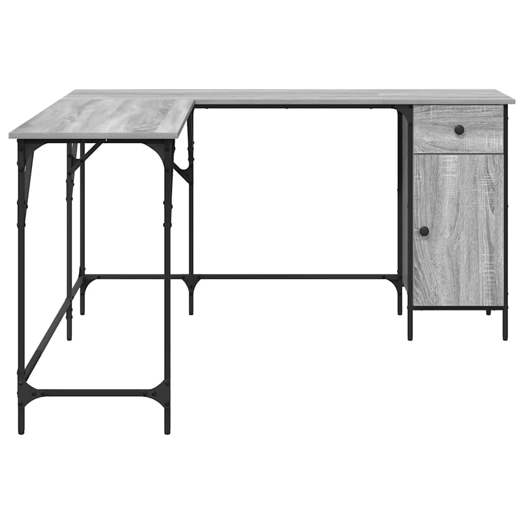 Bureau sonoma gris 141x141x75 cm bois d'ingénierie - XIOS