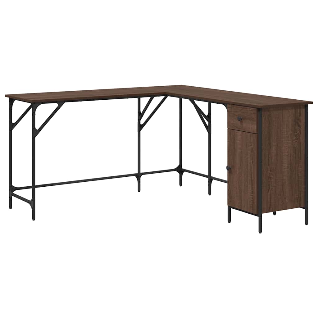Bureau chêne marron 141x141x75 cm bois d'ingénierie - XIOS