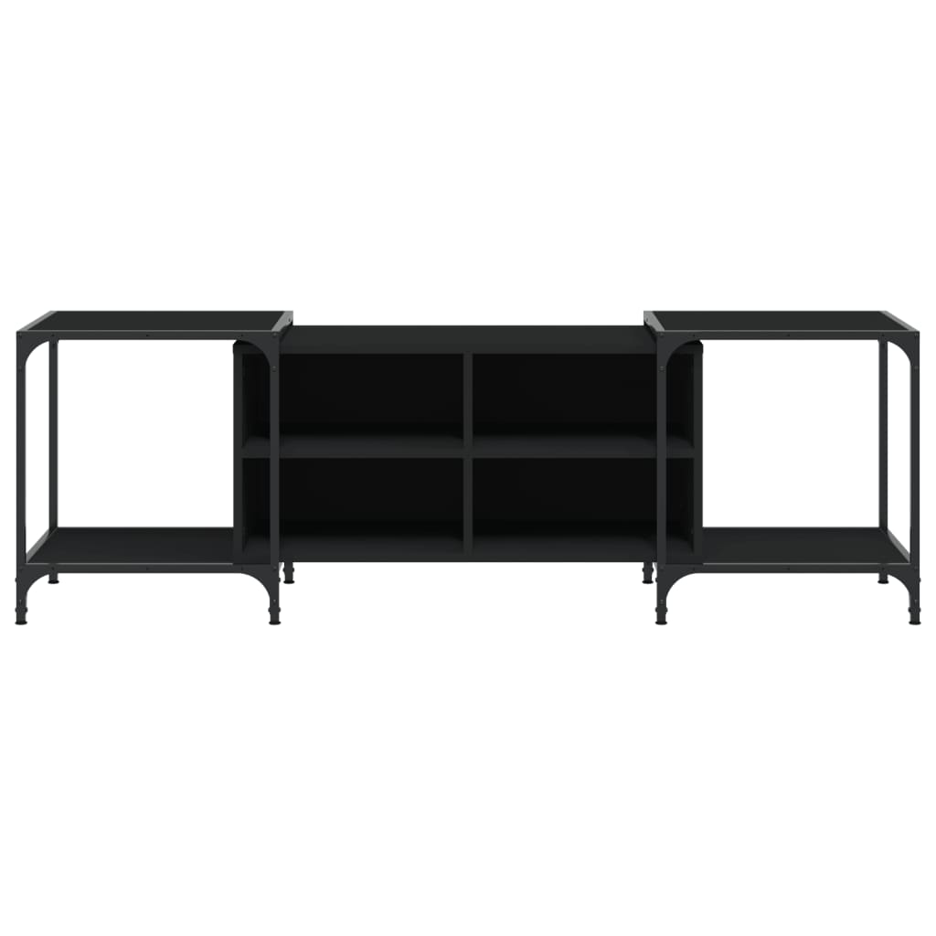 Meuble TV noir 153x37x50 cm bois d'ingénierie - XIOS