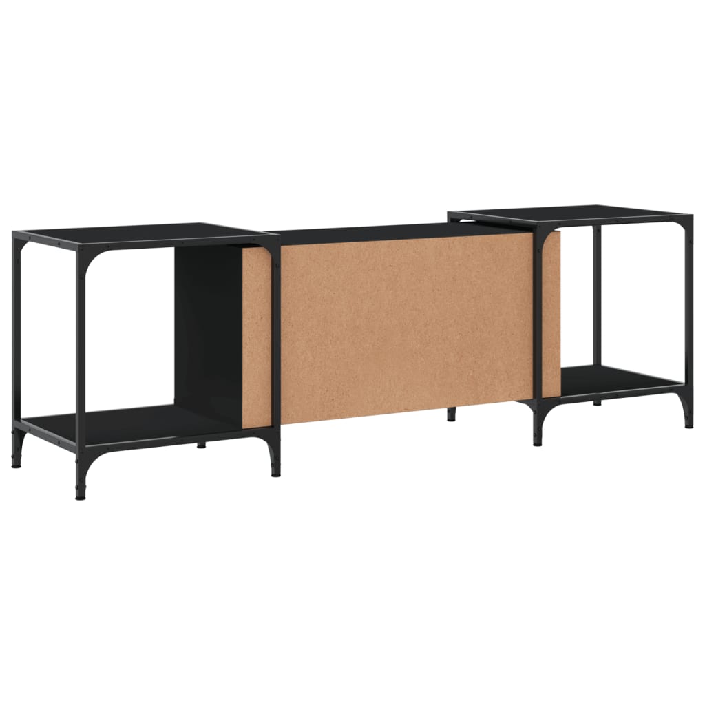 Meuble TV noir 153x37x50 cm bois d'ingénierie - XIOS