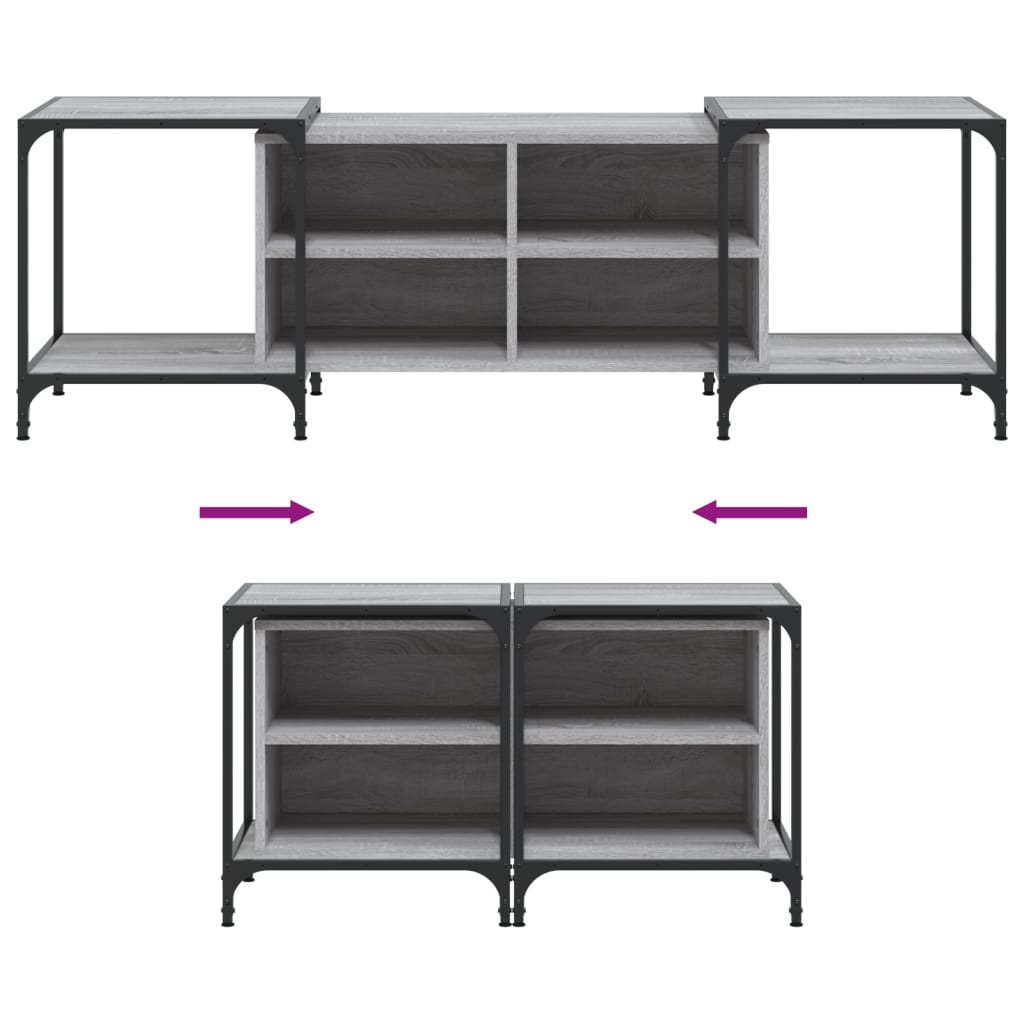 Meuble TV sonoma gris 153x37x50 cm bois d'ingénierie - XIOS