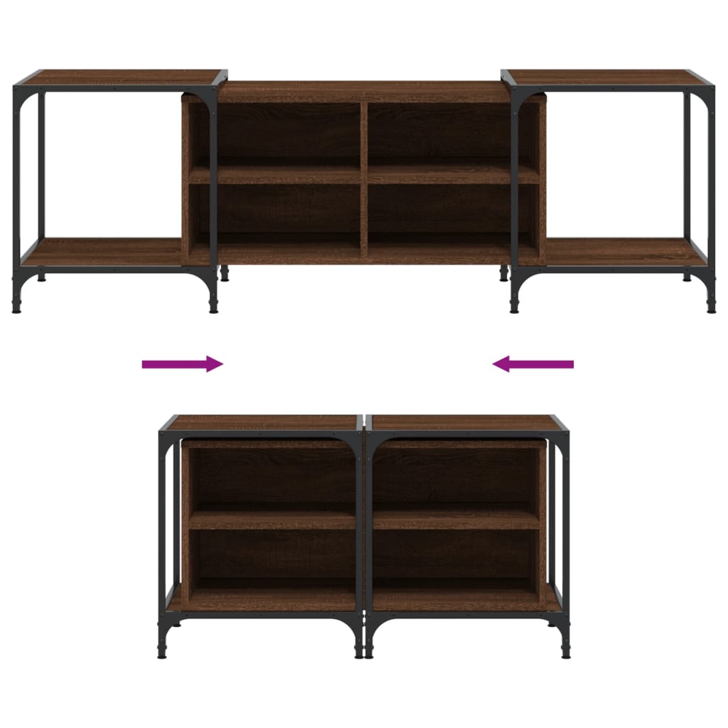Meuble TV chêne marron 153x37x50 cm bois d'ingénierie - XIOS