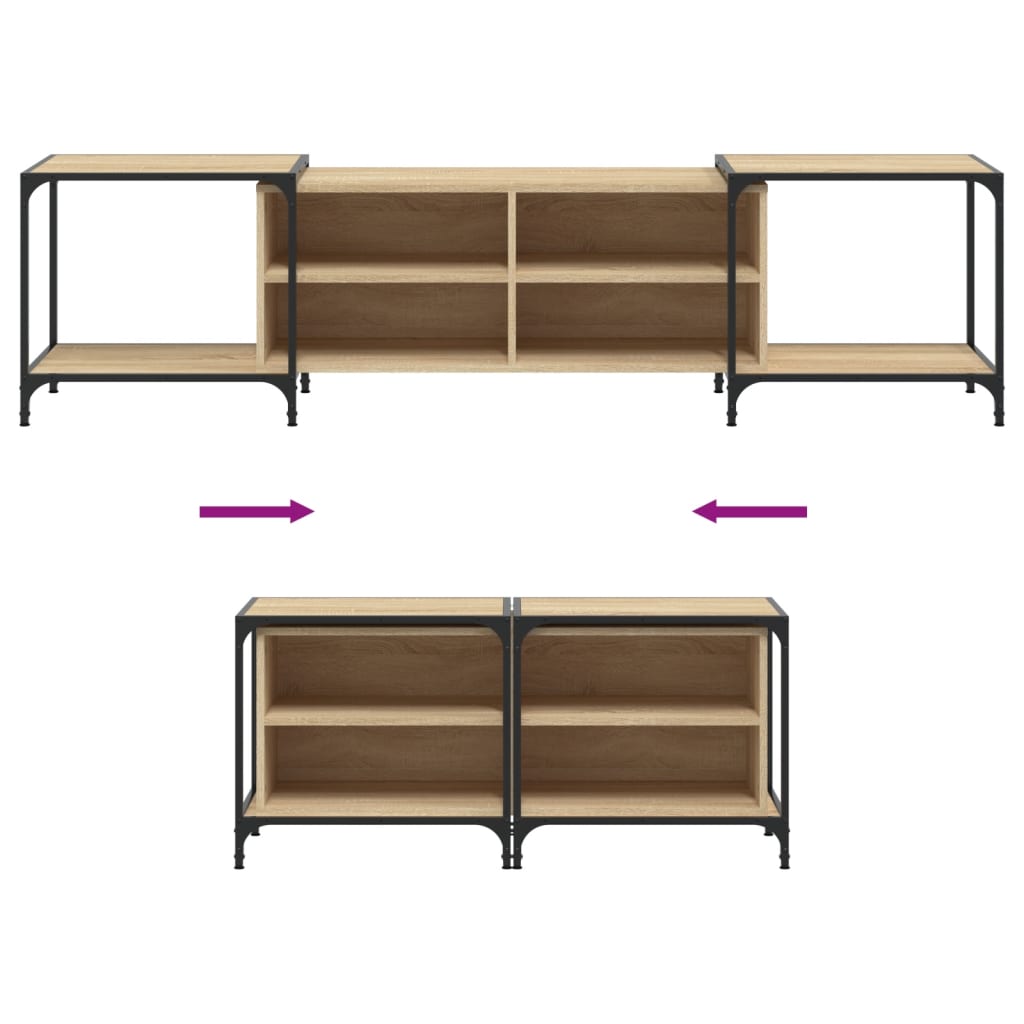 Meuble TV chêne sonoma 203x37x50 cm bois d'ingénierie - XIOS