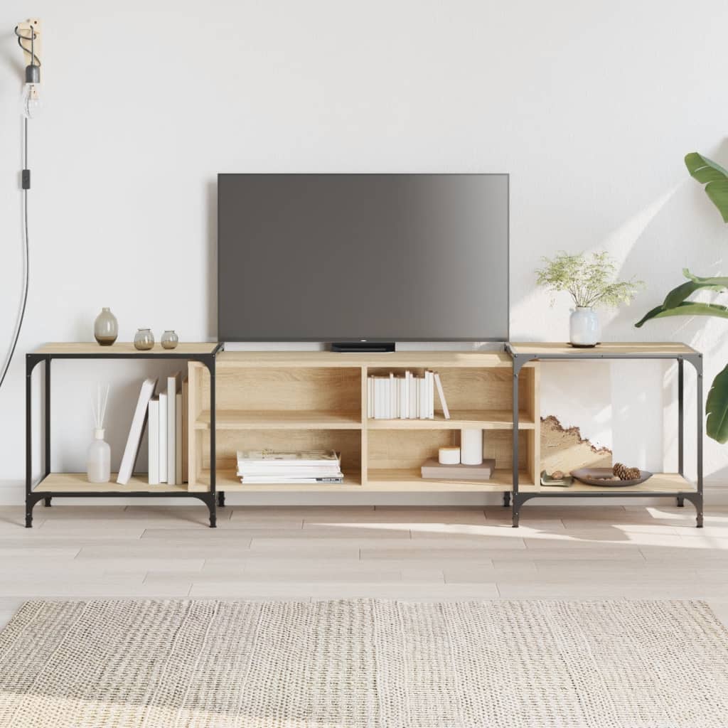 Meuble TV chêne sonoma 203x37x50 cm bois d'ingénierie - XIOS