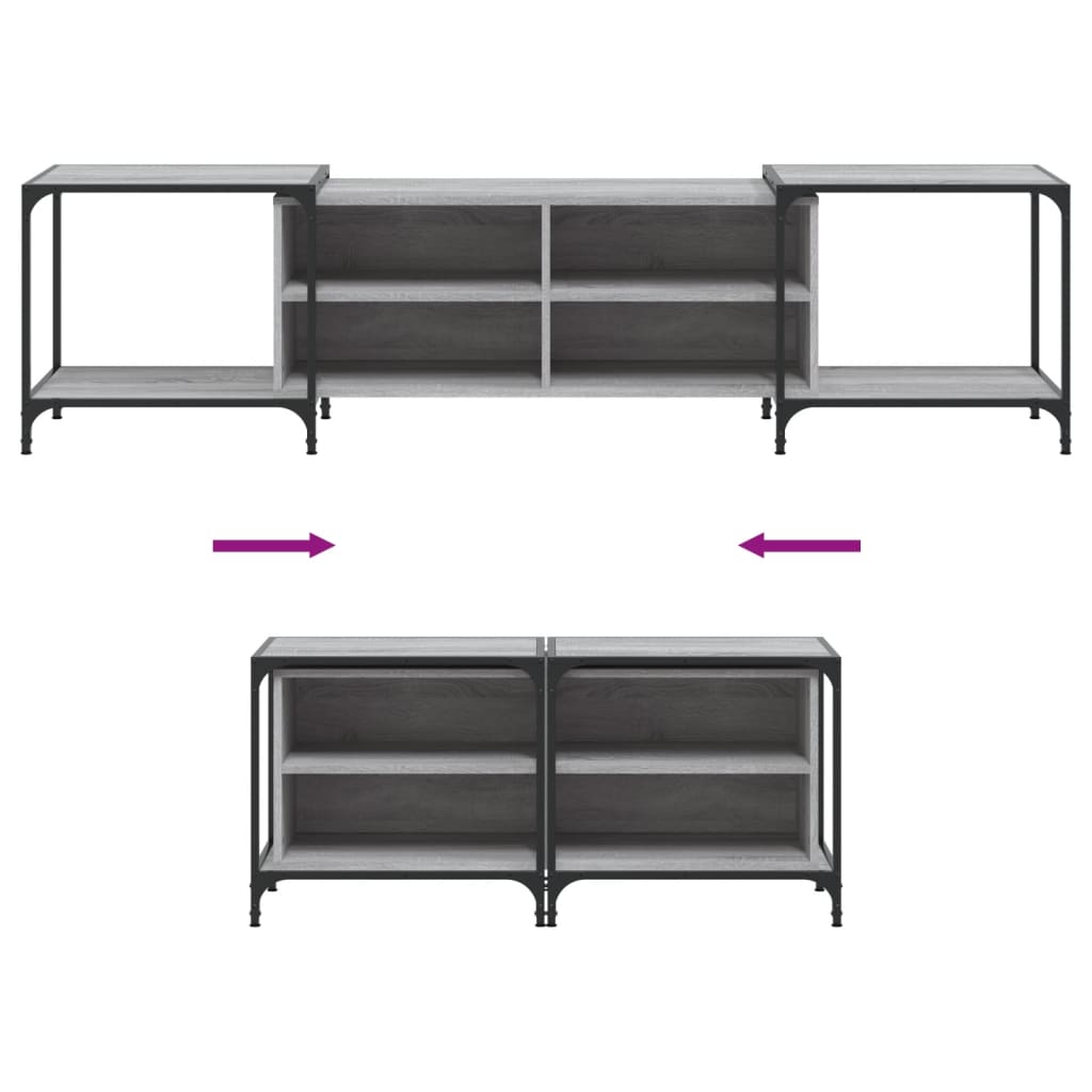 Meuble TV sonoma gris 203x37x50 cm Bois d'ingénierie - XIOS