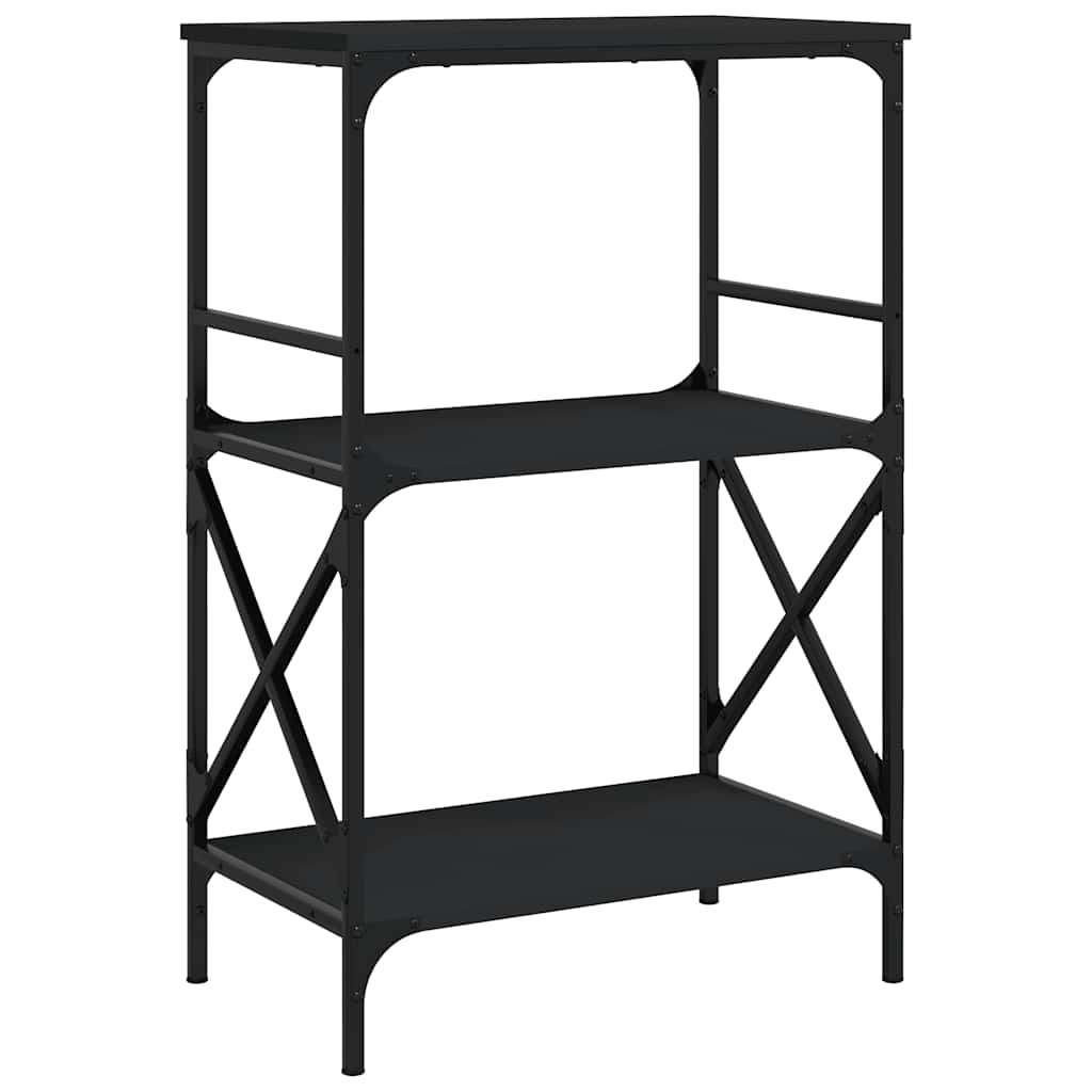 Bibliothèque à 3 niveaux noir 59x35x90,5 cm bois d'ingénierie - XIOS