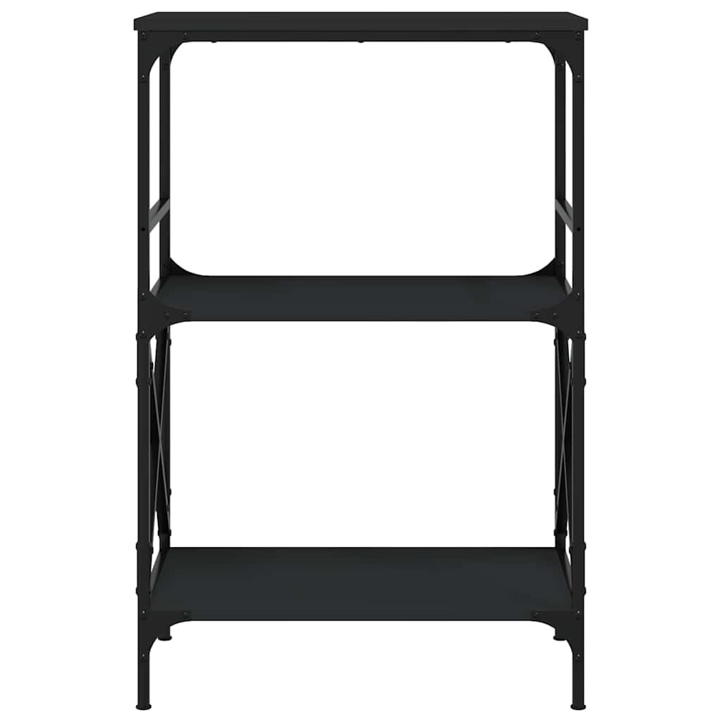 Bibliothèque à 3 niveaux noir 59x35x90,5 cm bois d'ingénierie - XIOS