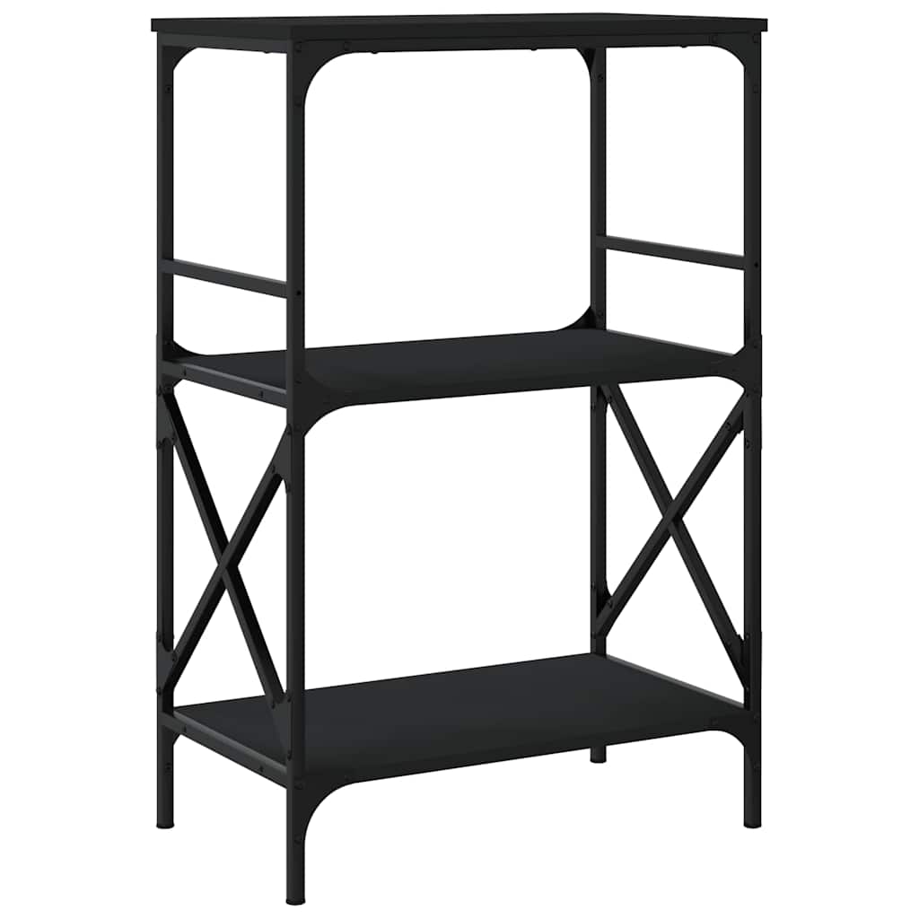 Bibliothèque à 3 niveaux noir 59x35x90,5 cm bois d'ingénierie - XIOS