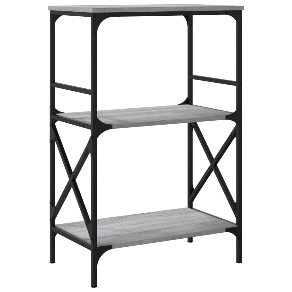 Bibliothèque à 3 niveaux sonoma gris 59x35x90,5 cm - XIOS