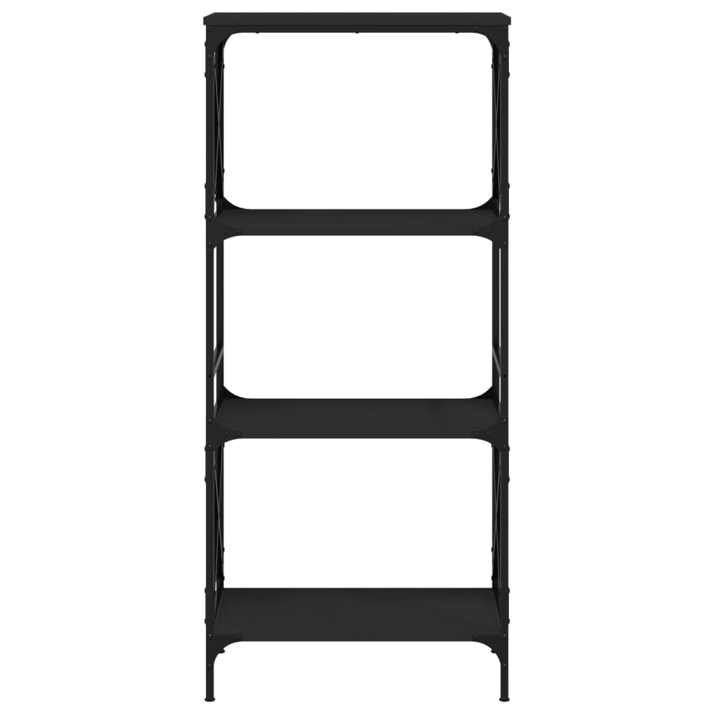 Bibliothèque à 4 niveaux noir 59x35x132 cm bois d'ingénierie