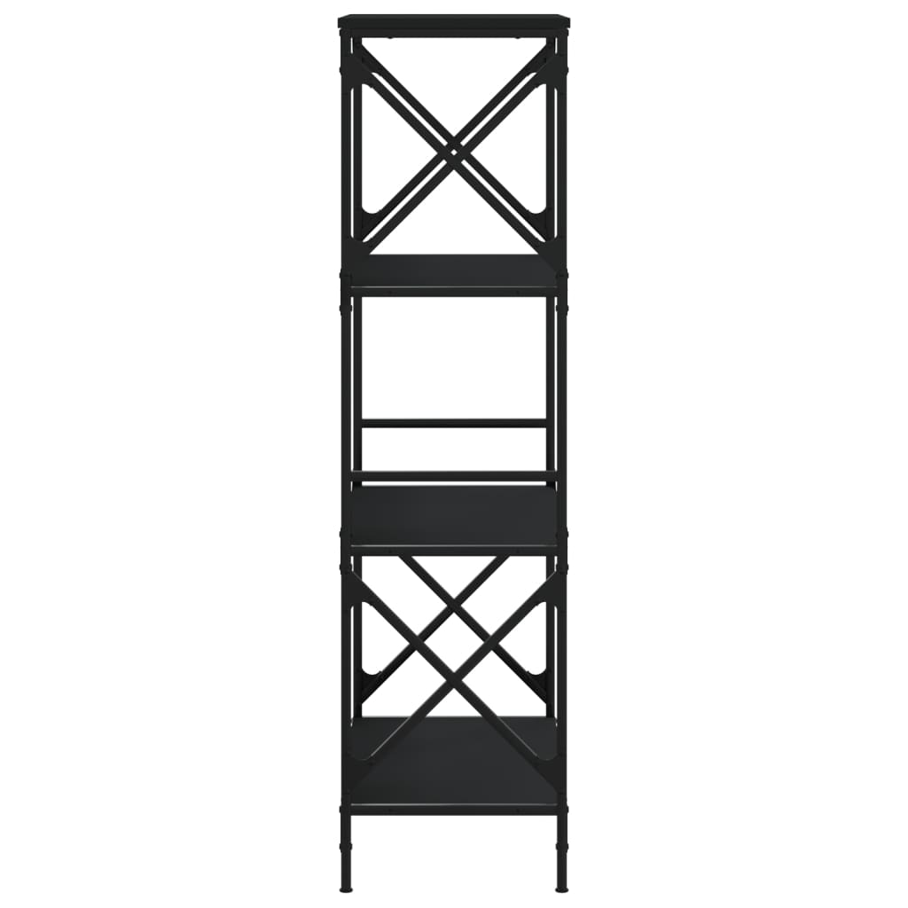 Bibliothèque à 4 niveaux noir 59x35x132 cm bois d'ingénierie
