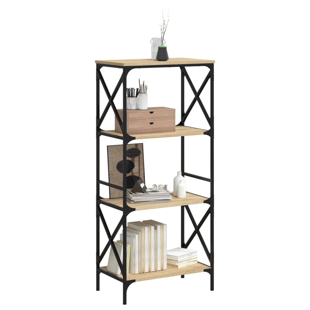Bibliothèque à 4 niveaux chêne sonoma 59x35x132 cm - XIOS