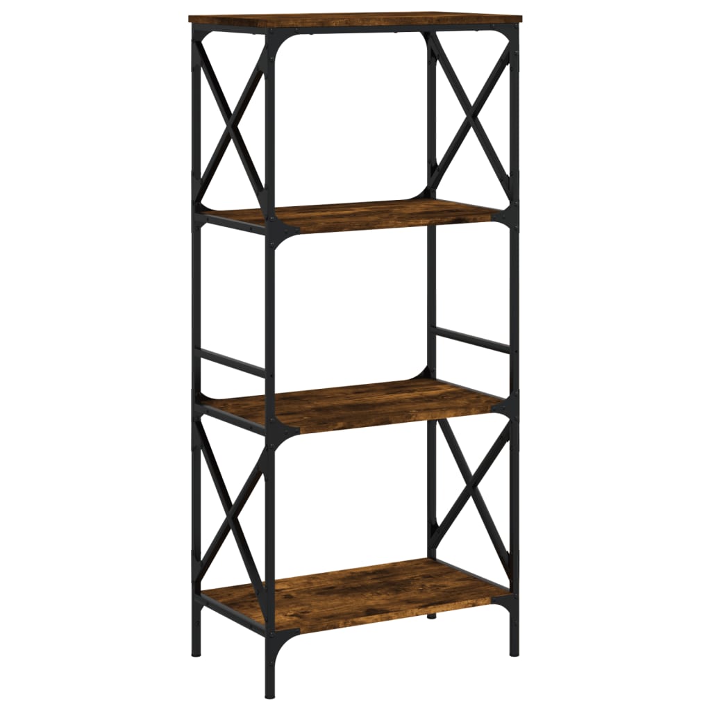 Bibliothèque 4 niveaux chêne fumé 59x35x132cm bois d'ingénierie - XIOS