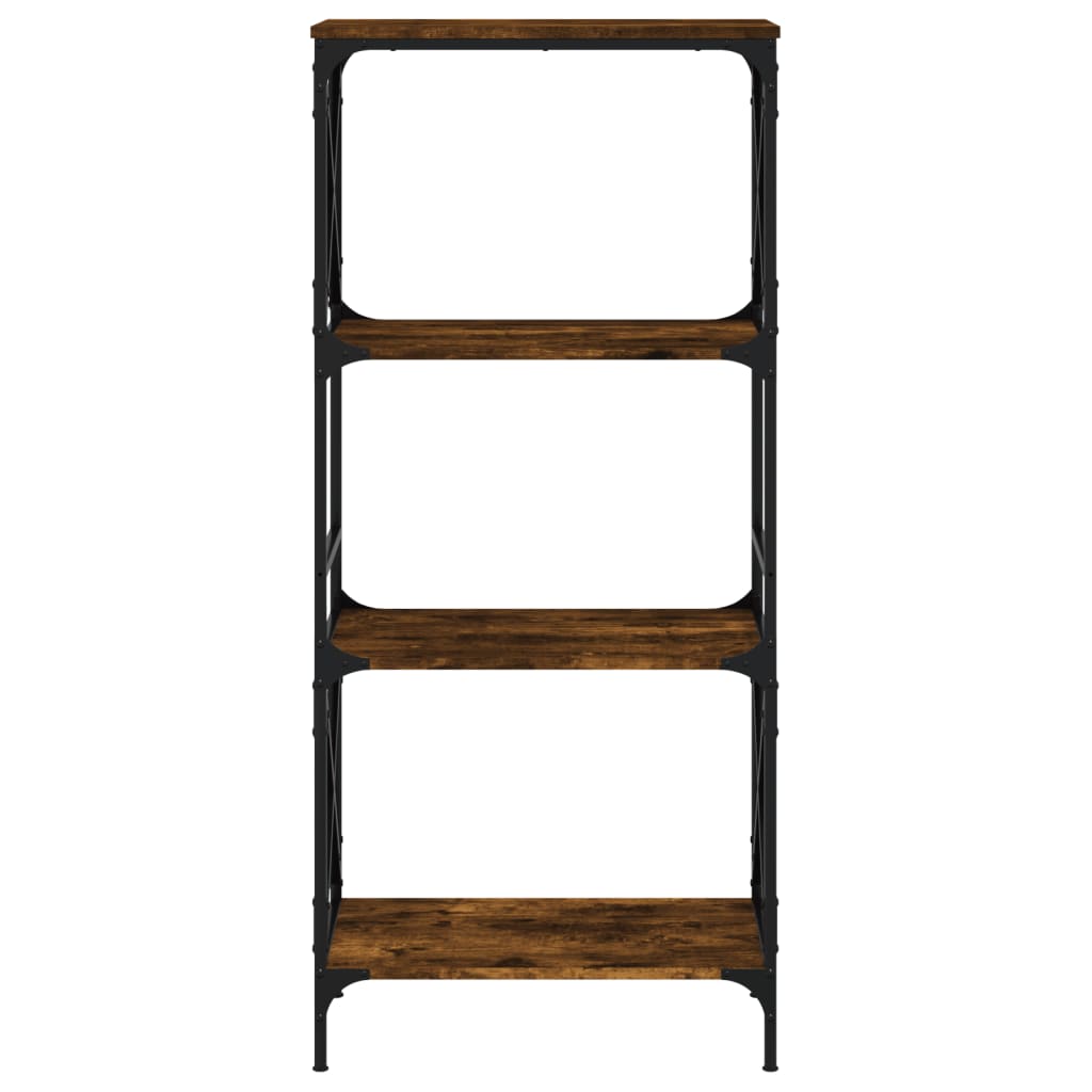 Bibliothèque 4 niveaux chêne fumé 59x35x132cm bois d'ingénierie - XIOS