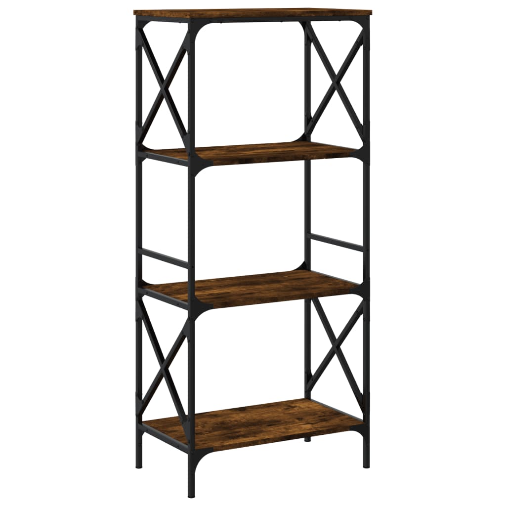 Bibliothèque 4 niveaux chêne fumé 59x35x132cm bois d'ingénierie - XIOS