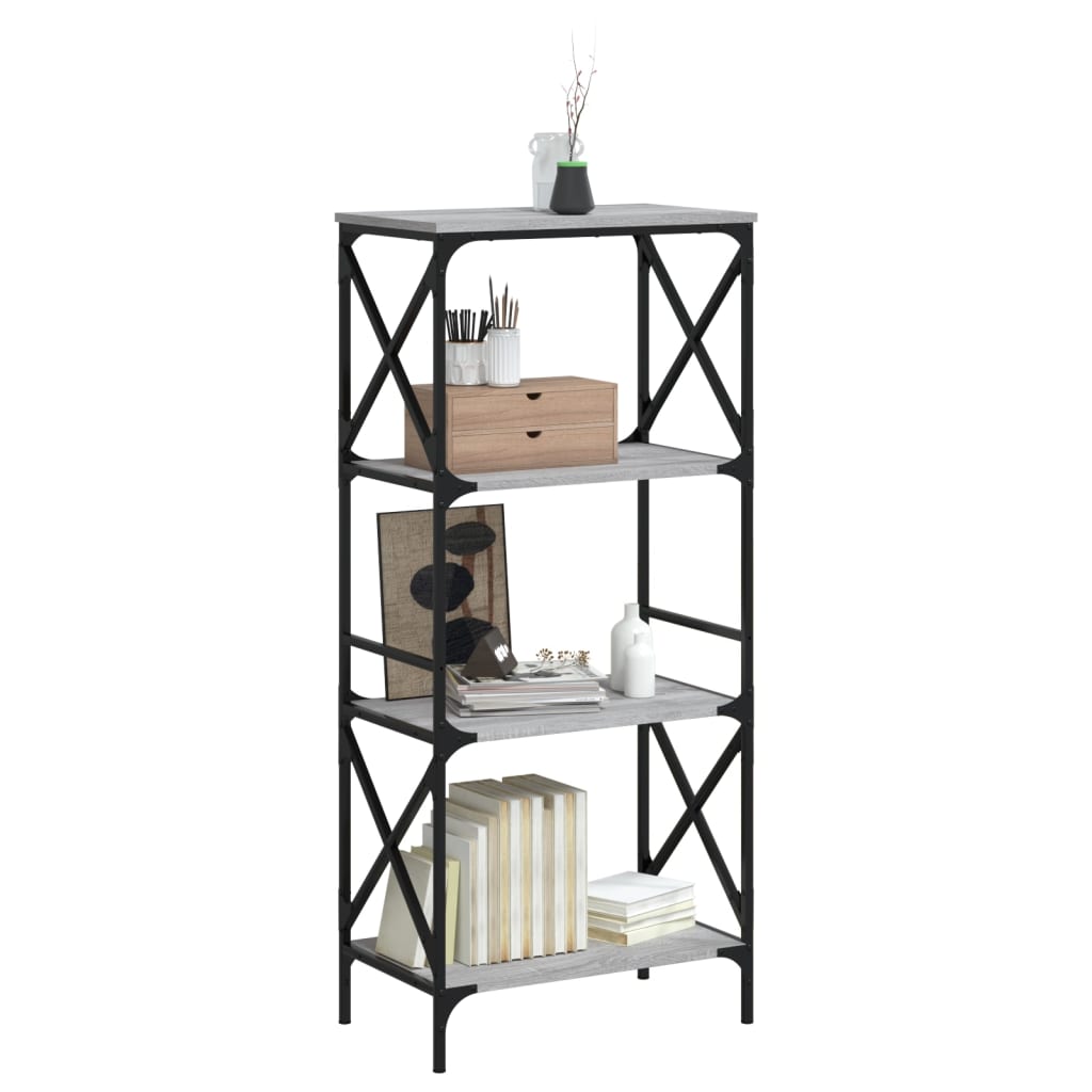 Bibliothèque à 4 niveaux sonoma gris 59x35x132 cm - XIOS